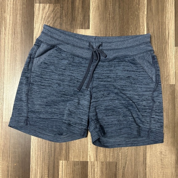 Athleta Pants - Athleta Shorts Women S Blue Space Dye Athletic Athleisure Drawstring Pockets